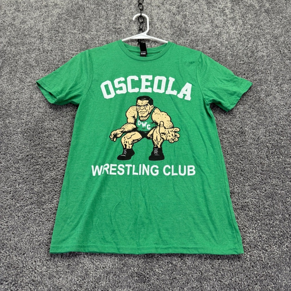 District T Shirt Mens L Green Osceola Wrestling Club Graphic